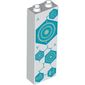 Brick 1 x 2 x 5 with Hollow Studs with Dark Turquoise Hexagons, Yellow Circles print
