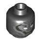Minifig Head Black Panther, White Eyes, Dark Bluish Grey and Light Bluish Grey Markings Print