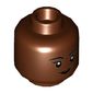 Minifig Head Shuri, Dark Brown Lips, Smile, Open Mouth / Closed Mouth print