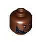 Minifig Head M'Baku, Bushy Beard, Stubbled Moustache, Mean Smile print