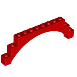 LEGO part 18838 Brick Arch 1 x 12 x 3 Raised Arch with 5 Cross Supports in Bright Red/ Red