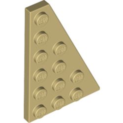 LEGO part 48205 Wedge Plate 6 x 4 Right in Brick Yellow/ Tan