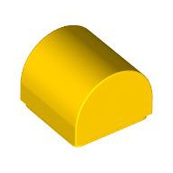LEGO part 49307 Brick Curved 1 x 1 x 2/3 Double Curved Top, No Studs in Bright Yellow/ Yellow