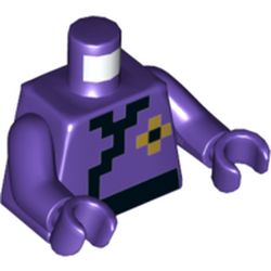 LEGO part 973c09h09pr6034 MINI UPPER PART, NO. 6034 in Medium Lilac/ Dark Purple