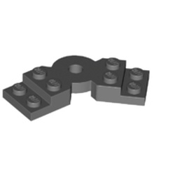 LEGO part 79846 Plate Angled 2 x 2 with Step and Hole in Center in Dark Stone Grey / Dark Bluish Gray