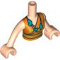 Minidoll Torso Woman, Orange Dress, Bright Light Orange Belt, Dark Turquoise Necklace, Light Nougat Hands and Arms