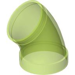 LEGO part TUBE, CURVED 45 DEG. in Transparent Bright Green/ Trans-Bright Green