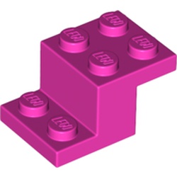 LEGO part 73562 Bracket 3 x 2 x 1 1/3 with Bottom Stud Holder in Bright Purple/ Dark Pink