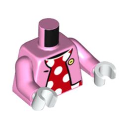 LEGO part 973c43h27pr6045 MINI UPPER PART, NO. 6045 in Light Purple/ Bright Pink