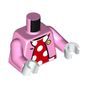 Torso Jacket, Red Undershirt with White Spots print, Bright Pink Arms, White Hands