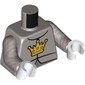 Torso, Armor, Gold Crown print, Flat Silver Arms, White Hands