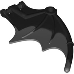 LEGO part 38547pat0001 Creature Body Part, Dragon / Thestral Wing with Bar Connection and Marbled Trans-Black Pattern in Black