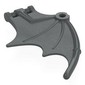 Creature Body Part, Dragon / Thestral Wing with Bar Connection and Marbled Dark Bluish Grey Pattern