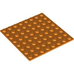 LEGO part 80319 Plate Special 8 x 8 with Adhesive Backside in Bright Orange/ Orange