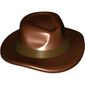 Hair and Hat, Fedora, Wide Brim, Dark Brown Hair and Belt Pattern