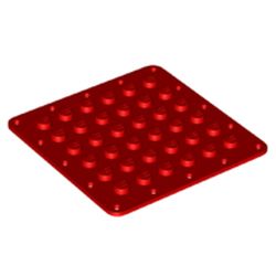 LEGO part 79998 Plate Special 6 x 6 Flexible with Stiching Border in Bright Red/ Red