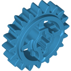 LEGO part 69779 Technic Gear 20 Tooth with Axle Hole [+ Opening] in Dark Azure