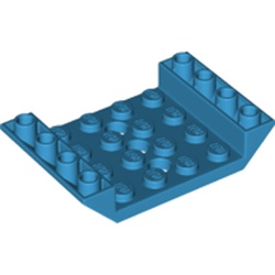 LEGO part 60219 Slope Inverted 45° 6 x 4 Double with 4 x 4 Cutout and 3 Holes in Dark Azure