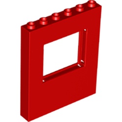 LEGO part 15627 Panel 1 x 6 x 6 with Window in Bright Red/ Red