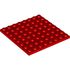 41539 PLATE 8X8 in Bright Red/ Red