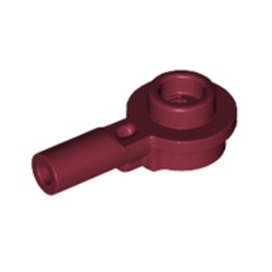 LEGO part 32828 Plate Round 1 x 1 with Hollow Stud and Horizontal Bar 1L in Dark Red
