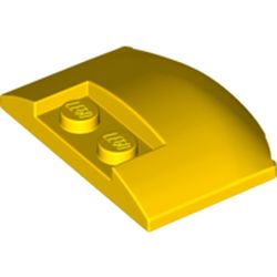 LEGO part 93604 Slope Curved 3 x 4 x 2/3 Triple Curved with 2 Sunk Studs in Bright Yellow/ Yellow