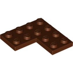 LEGO part 2639 Plate 4 x 4 Corner in Reddish Brown