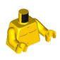 Torso Bare Chest with Dark Orange Body Lines / Duck Logo Tattoo Print, Yellow Arms and Hands
