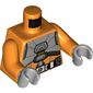 Torso Space Suit, Utility Belt, Light Bluish Grey Chest Plate print, Orange Arms, Light Bluish Gray Hands