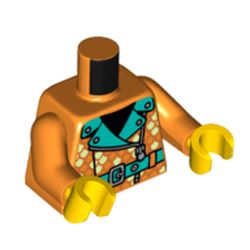 LEGO part 973c34h01pr6099 MINI UPPER PART, NO. 6099 in Bright Orange/ Orange