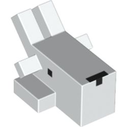 LEGO part 1919pr0001 Animal Body Part, Goat Head 1 x 2 with Black Eyes and Nose Print in White