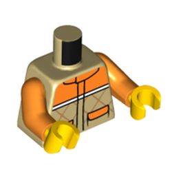 LEGO part 973c34h01pr6106 MINI UPPER PART, NO. 6106 in Brick Yellow/ Tan