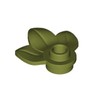 Olive Green Plant, Plate 1 x 1 Round with 3 Leaves