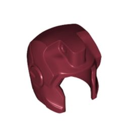 LEGO part 80429 Minifig Helmet Space with Open Face and Top Hinge, Rounded in Dark Red
