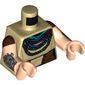 Torso Tunic, Reddish Brown Belt, Red, Green, and Reddish Brown Bead Necklaces Print, Light Nougat Arms and Hands with Reddish Brown Sleeves and Dark Bluish Gray Bracelets Print