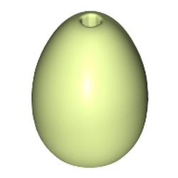LEGO part 24946 Food Egg with 1.5mm Hole [Plain] in Spring Yellowish Green/ Yellowish Green