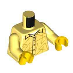 LEGO part 973c44h01pr6116 MINI UPPER PART, NO. 6116 in Cool Yellow/ Bright Light Yellow