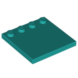 LEGO part 6179 Plates Special 4 x 4 with Studs on One Edge [Plain] in Bright Bluish Green/ Dark Turquoise