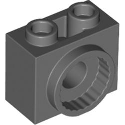 LEGO part 80431 Brick Special 1 x 2 x 1 1/3 with Rotation Joint Socket in Dark Stone Grey / Dark Bluish Gray