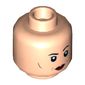 Minifig Head Madam Pince, Eyelashes, Cheek Lines, Dark Red Lips, Raised Left Eyebrow / Angry Print