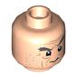 Minifig Head Argus Filch, Bushy Dark Bluish Gray Eyebrows, Wrinkles and Spots, Questioning Smile / Menacing Grin Print
