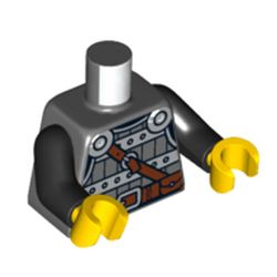 LEGO part 973c03h01pr6142 MINI UPPER PART, NO. 6142 in Dark Stone Grey / Dark Bluish Gray