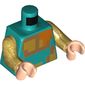 Torso, Gold/Orange/Nougat Minecraft Pixelated print, Pearl Gold Arms, Light Nougat Hands