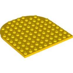 LEGO part 80031 Plate 10 x 10 Half Circle in Bright Yellow/ Yellow