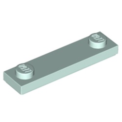 LEGO part 41740 Plate Special 1 x 4 with 2 Studs with Groove [New Underside] in Aqua/ Light Aqua