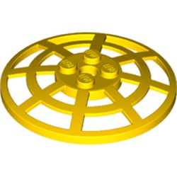 LEGO part 4285b Dish 6 x 6 Inverted [Radar / Webbed / anti-studs at  90°] in Bright Yellow/ Yellow