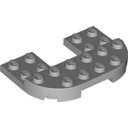 LEGO part 89681 Plate 6 x 6 Half Circle with 2 x 2 Cutout and 2 x 6 Raised in Medium Stone Grey/ Light Bluish Gray