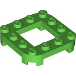 LEGO part 79387 Plate Round Corners 4 x 4 x 2/3 Circle with 2 x 2 Cutout in Bright Green