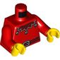 Torso Jacket with Dark Red Pointed Collar with Bells and Belt Print (Elf), Red Arms, Yellow Hands