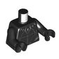 Torso Jumpsuit, Muscle Outline, Fanged Teeth Necklace print, Black Arms and Hands